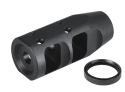 LARGE COMPENSATOR, 1.2 OD, 5/8"-24 TPI, .750 BARREL, .350 EXIT, BLACK 
