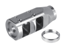 LARGE COMPENSATOR, 1.2 OD, 5/8"-24 TPI, .750 BARREL, .350 EXIT, STAINLESS 