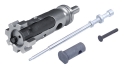 BOLT ASSEMBLY COMPLETION GROUP FOR AR-STYLE RIFLE. INCLUDES JP .308 ENHANCED BOLT ASSEMBLY, FIRING PIN, CAM PIN AND RETAINER PIN, CLEAR FINISH 