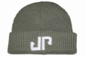 KNIT BEANIE WITH JP LOGO, 100% ACRYLIC, MILITARY GREEN 