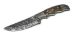 HAMMERED DAMASCUS HUNTER KNIFE WITH RAM'S HORN HANDLE - KNIFE-HDRH